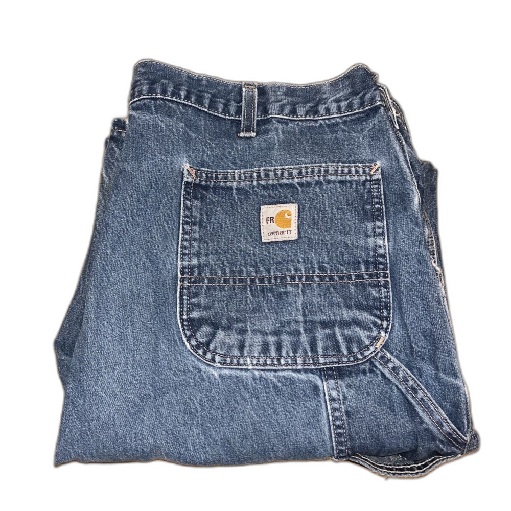 Carhartt FR Flame Resistant Jeans Carpenter Utility Work Blue Collar Denim 38x34
